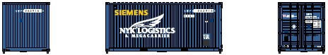 Jacksonville Terminal Company N 205439 20' Standard Height Corrugated Side Containers Siemens Wind Power SWPU - former NYK container - 2 pack