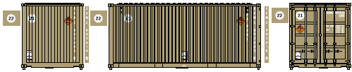 Jacksonville Terminal Company N 205456 20' Standard Height Corrugated Side Containers USMC Marines 2 pack