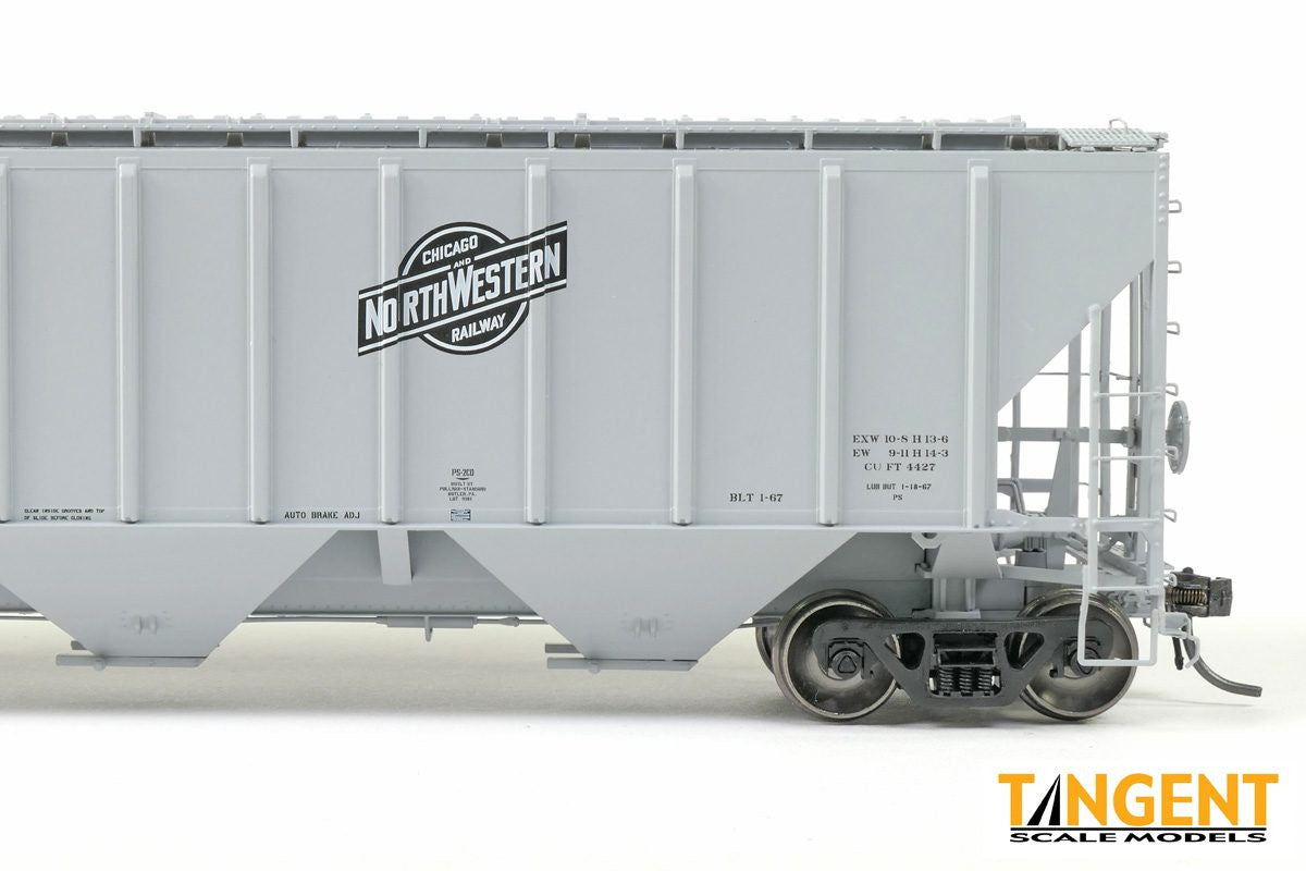 Tangent Scale Models HO 21027-03 Pullman-Standard PS-2 4427 High Side Covered Hopper Chicago North Western 'Delivery 1-1967' CNW #170042