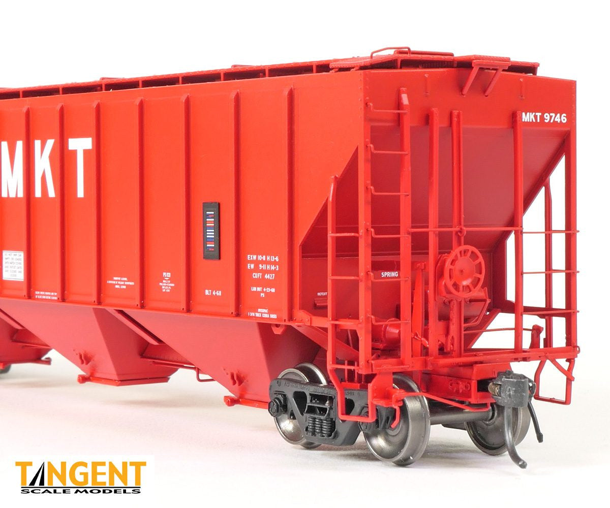 Tangent Scale Models HO 21028-05 Pullman-Standard PS-2 4427 High Side Covered Hopper Missouri-Kansas-Texas 'Delivery Red 4-1968' MKT #9727