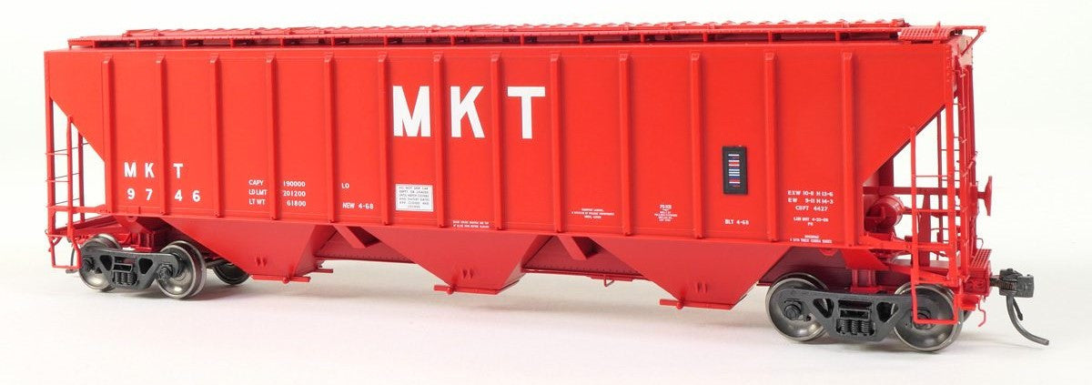 Tangent Scale Models HO 21028-02 Pullman-Standard PS-2 4427 High Side Covered Hopper Missouri-Kansas-Texas 'Delivery Red 4-1968' MKT #9608