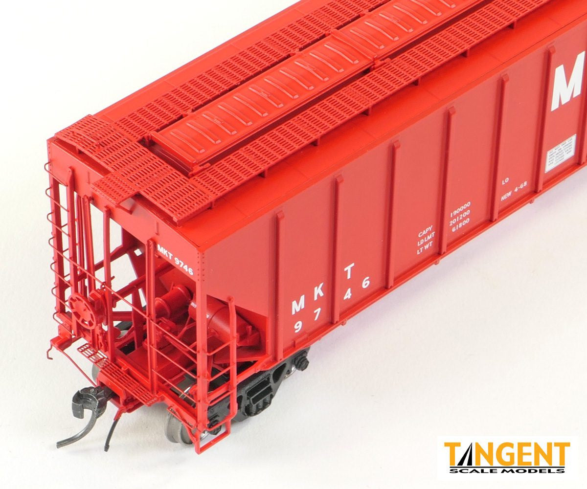 Tangent Scale Models HO 21028-02 Pullman-Standard PS-2 4427 High Side Covered Hopper Missouri-Kansas-Texas 'Delivery Red 4-1968' MKT #9608