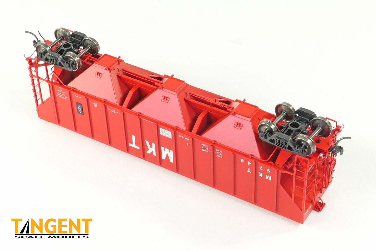Tangent Scale Models HO 21028-02 Pullman-Standard PS-2 4427 High Side Covered Hopper Missouri-Kansas-Texas 'Delivery Red 4-1968' MKT #9608