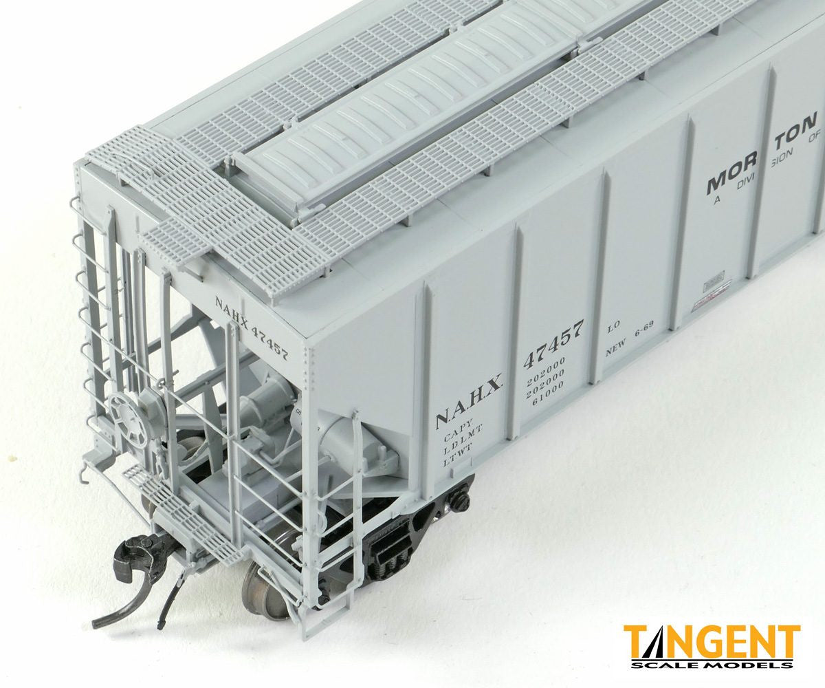 Tangent Scale Models HO 21033-01 Pullman-Standard PS-2 4427 High Side Covered Hopper NAHX 'Morton Salt 6-1969' NAHX #47457
