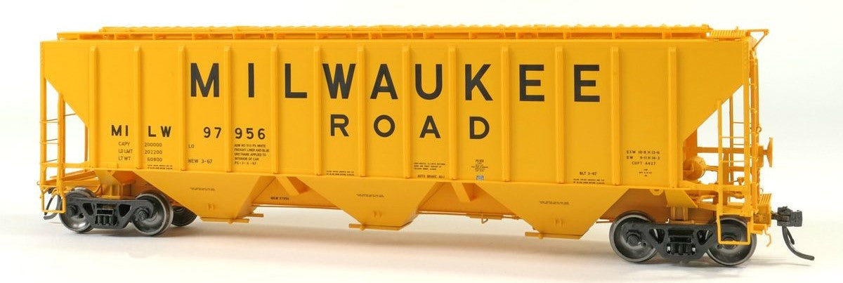Tangent Scale Models HO 21036-01 Pullman-Standard PS-2 4427 High Side Covered Hopper Milwaukee Road 'Delivery 3-1967' MILW #97885