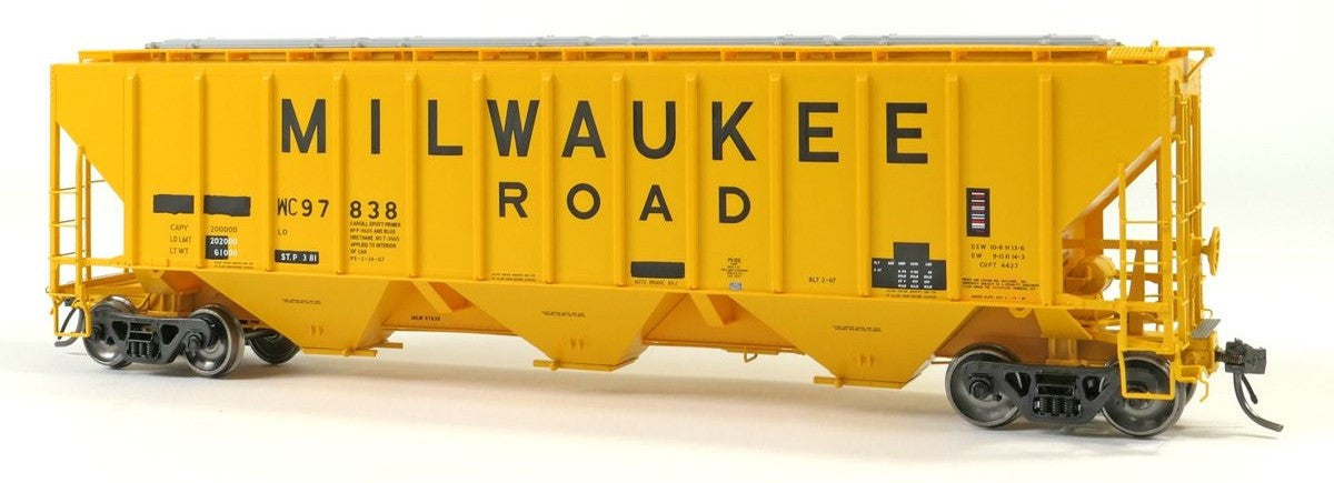 Tangent Scale Models HO 21037-01 Pullman-Standard PS-2 4427 High Side Covered Hopper Wisconsin Central 'Ex-Milwaukee Restencil 1987+' WC #97838