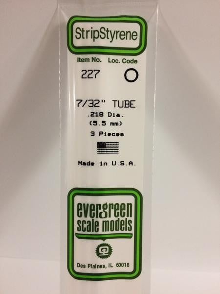 Evergreen Scale Models 227 - .219" Diameter Styrene Tubing - 3 pieces