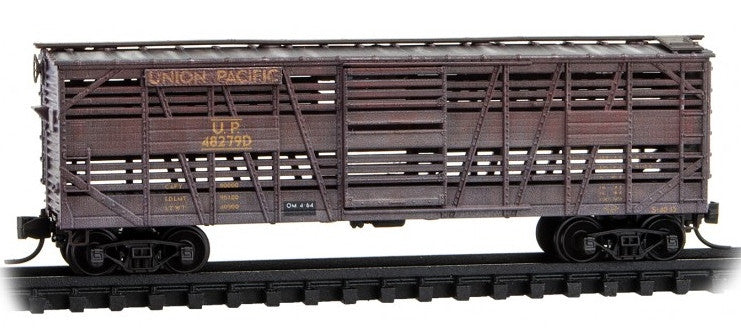 Micro Trains Line N 983 05 046 40' Despatch Stock Car Weathered Union Pacific 'Brown' UP 2-Pack