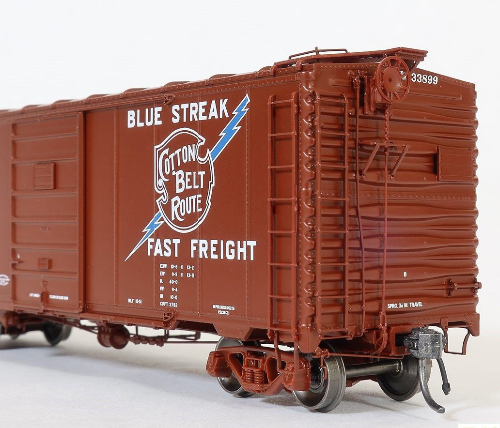 Tangent Scale Models HO 23122-09 Pullman-Standard Southern Pacific Lines Postwar 40'6" Box Car w/ 7′ Door St. Louis Southwest Brown 'Delivery 1951+' SSW #33914