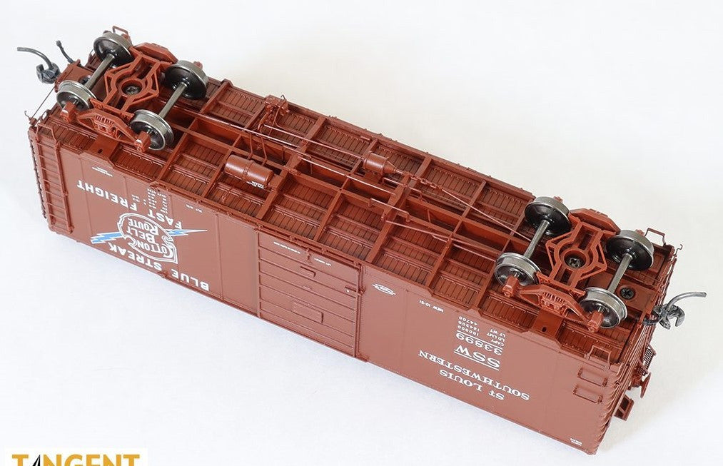 Tangent Scale Models HO 23122-03 Pullman-Standard Southern Pacific Lines Postwar 40'6" Box Car w/ 7′ Door St. Louis Southwest Brown 'Delivery 1951+' SSW #33861