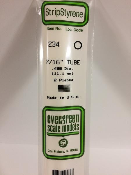 Evergreen Scale Models 234 - .438" Diameter Styrene Tubing - 2 pieces