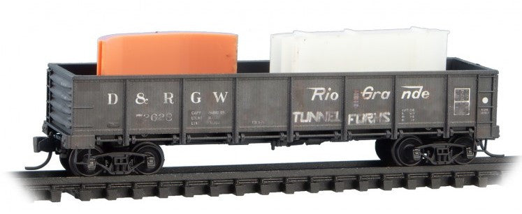 Micro Trains Line N 993 02 244 40' Drop-Bottom Gondola w/Tunnel Forms Load Denver & Rio Grande Western D&RGW 3-Pack - Foam Nest