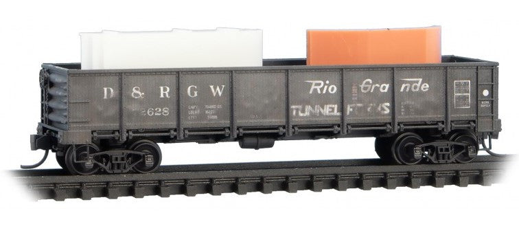Micro Trains Line N 993 02 244 40' Drop-Bottom Gondola w/Tunnel Forms Load Denver & Rio Grande Western D&RGW 3-Pack - Foam Nest