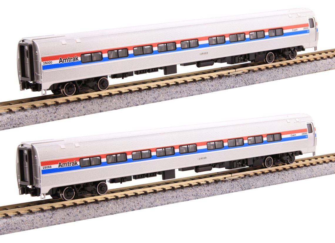 Kato N 106-6293 Amtrak Amfleet II Coach 2 Car Set "Phase III Scheme"