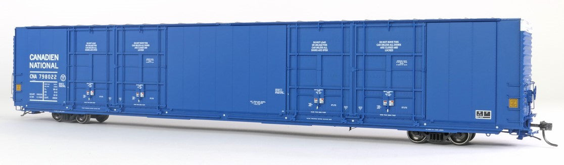 Tangent Scale Models HO 25524-01 Greenville 86′ Quad Plug Door Box Car Canadian National 'Repaint 1991 Blue' CNA #798022