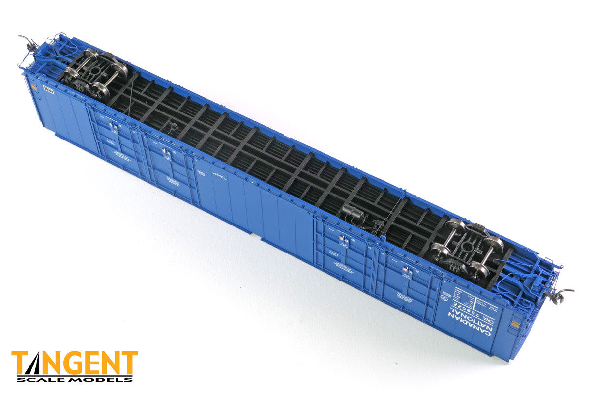 Tangent Scale Models HO 25524-01 Greenville 86′ Quad Plug Door Box Car Canadian National 'Repaint 1991 Blue' CNA #798022
