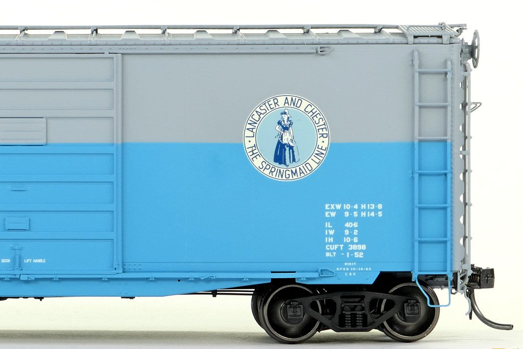 Tangent Scale Models HO 26015-02 Pullman-Standard 40′ PS-1 9′ Door Boxcar Lancaster & Chester "Blue & Gray 1964+" L&C #1010