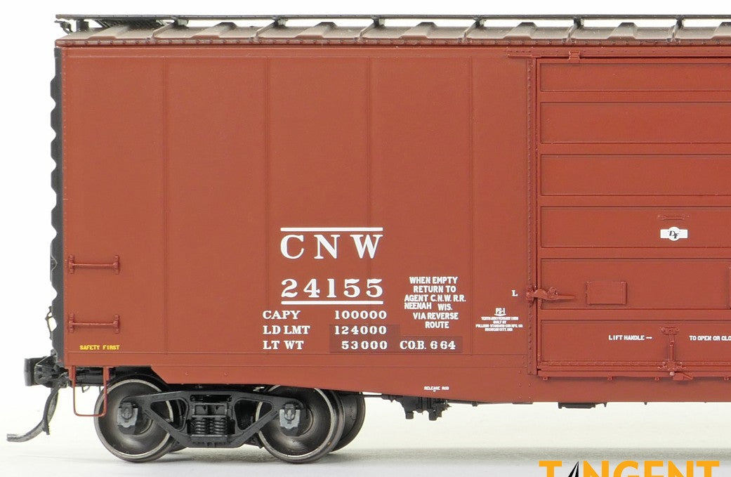 Tangent Scale Models HO 26022-02 Pullman-Standard 40′ PS-1 9′ Door Boxcar Chicago and North Western "Original DF Equipped 1964+" CNW #24155