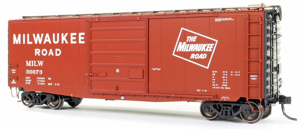 Tangent Scale Models HO 26032-01 Pullman-Standard 40′ PS-1 9′ Door Boxcar Milwaukee Road "Delivery 3-1961" w/ Superior Door MILW #30007