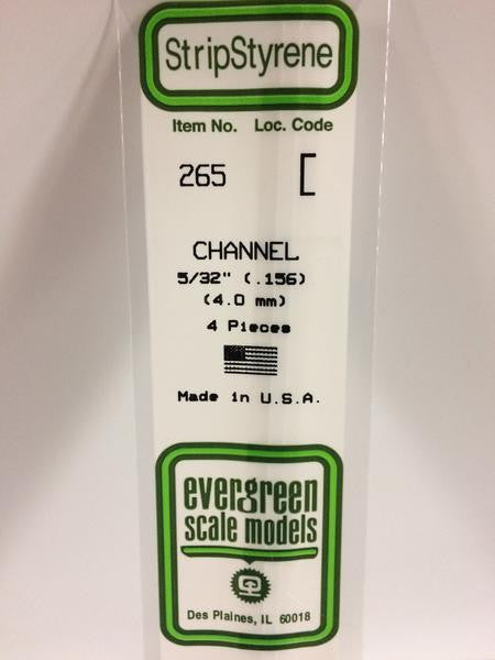 Evergreen Scale Models 265 - .156" Styrene Channel - 4 pieces
