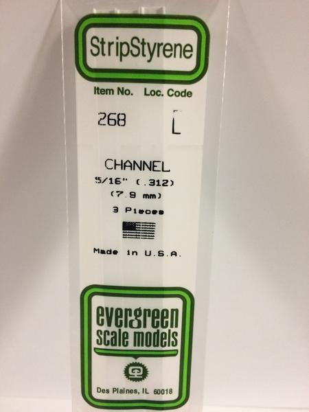 Evergreen Scale Models 268 - .312" Styrene Channel - 3 pieces