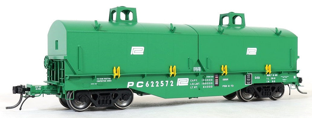 Tangent Scale Models HO 27011-12 PRR Samuel Rea Shops G41A Coil Car 'G41A Repaint 1973' w/ Hoods Penn Central PC #622700