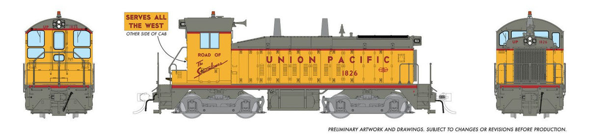 Rapido Trains Inc HO 27594 DCC/ESU LokSound V5 Equipped EMD SW9 Locomotive Union Pacific UP #1826