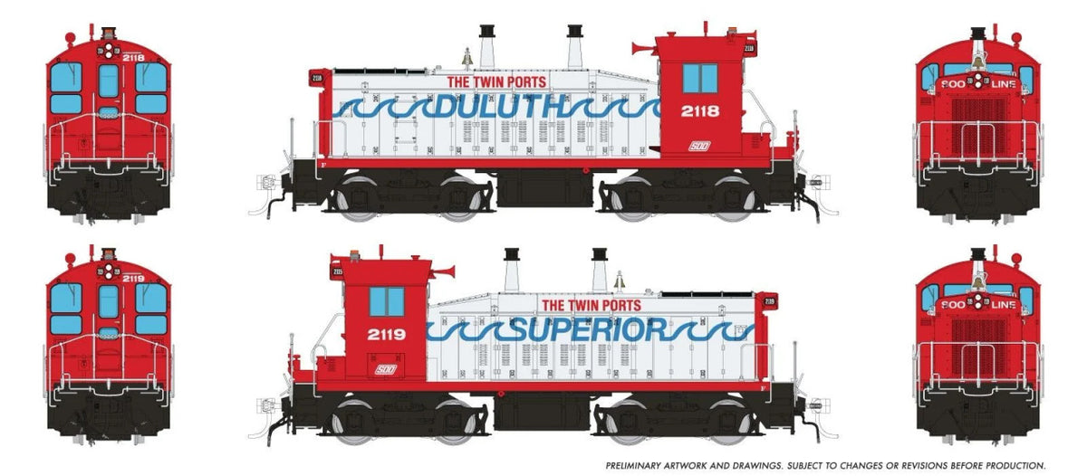 Rapido Trains Inc HO 27610 DCC/ESU LokSound V5 Equipped EMD SW9 Locomotive Soo Line 'Red & White' SOO #2118 + #2119 2-pack