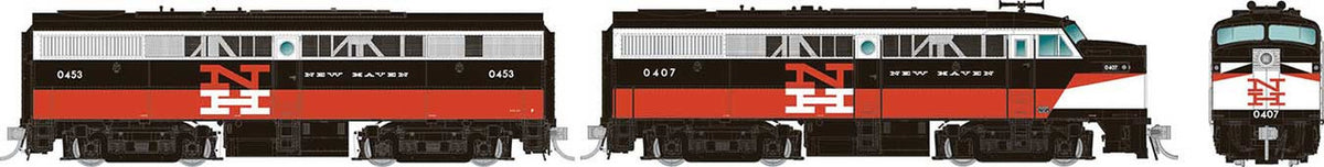 Rapido Trains Inc HO 37532 DCC/ESU LokSound V5 Equipped Alco FA1-FB1 Locomotive Set New Haven 'McGinnis Scheme' 0421 / 0454