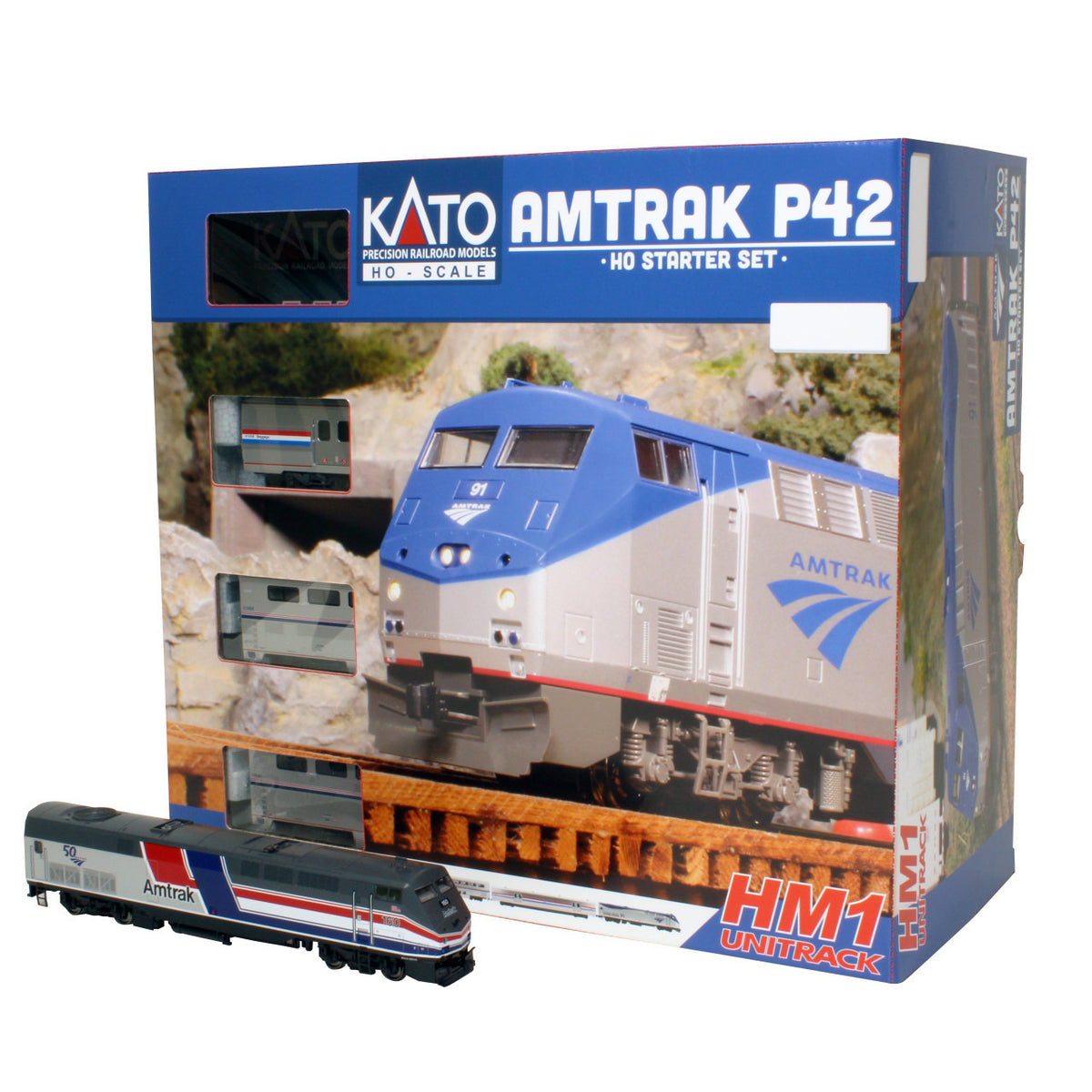 Kato HO 30-3005 HM1 Amtrak P42 Superliner Starter Set w/ Amtrak #160 Locomotive