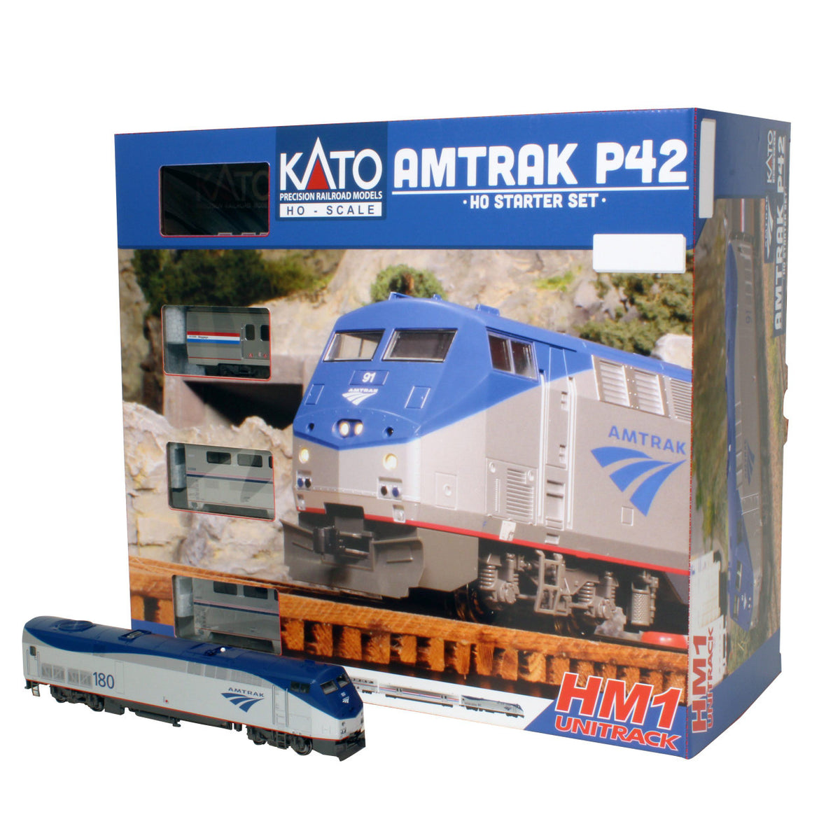 Kato HO 30-3006 HM1 Amtrak P42 Superliner Starter Set w/ Amtrak #161 PH V Locomotive