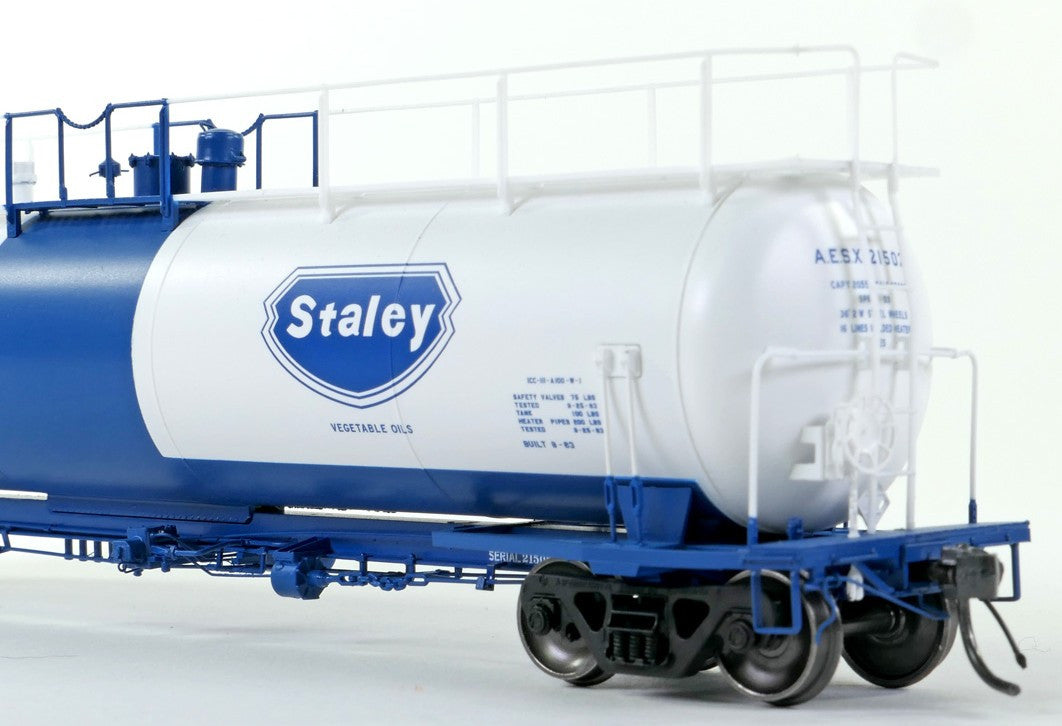 Tangent Scale Models HO 31010-01 NACC 1963-Design 20,500 Gallon Non-Insulated Tank Car 'A.E. Staley Mfg. Co. Delivery 1963' AESX #21500