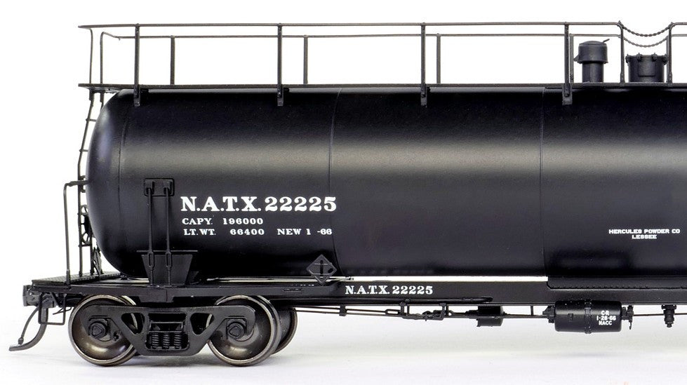 Tangent Scale Models HO 31011-02 NACC 1963-Design 20,500 Gallon Non-Insulated Tank Car NATX 'Black Lease Delivery 1966' NATX #22225