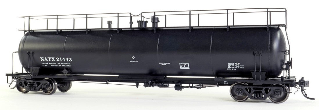 Tangent Scale Models HO 31013-01 NACC 1963-Design 20,500 Gallon Non-Insulated Tank Car 'Black Lease Repaint 1990+' NATX #21436