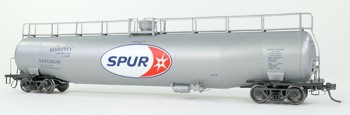 Tangent Scale Models HO 31162-02 NACC 1963 Design 33,000 Gallon Dual Diameter LPG/AA Tank Car NATX 'Murphy SPUR Delivery 1965' NATX #32137