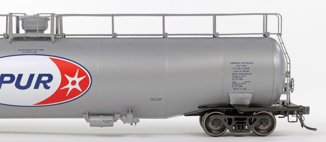 Tangent Scale Models HO 31162-04 NACC 1963 Design 33,000 Gallon Dual Diameter LPG/AA Tank Car NATX 'Murphy SPUR Delivery 1965' NATX #32145
