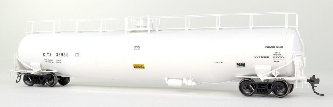 Tangent Scale Models HO 31164-01 NACC 1963 Design 33,000 Gallon Dual Diameter LPG/AA Tank Car CITX 'White Lease Repaint 1992+' CITX #33975