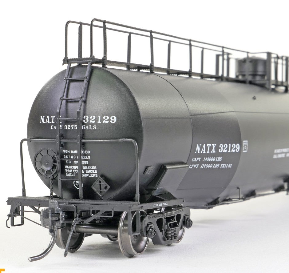 Tangent Scale Models HO 31220-01 NACC 1979+ Jacketed 33,000 Gallon Dual Diameter Insulated LPG Tank Car "NATX Black Lease 1981" NATX #32125