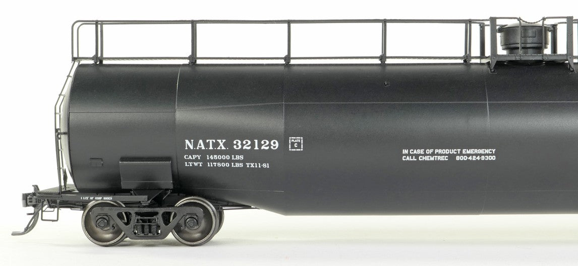 Tangent Scale Models HO 31220-01 NACC 1979+ Jacketed 33,000 Gallon Dual Diameter Insulated LPG Tank Car "NATX Black Lease 1981" NATX #32125