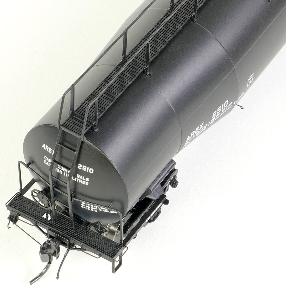 Tangent Scale Models HO 31222-01 NACC 1979+ Jacketed 33,000 Dual Diameter Insulated LPG Tank Car "AREX Black Lease Repaint 1991+" AREX 2510
