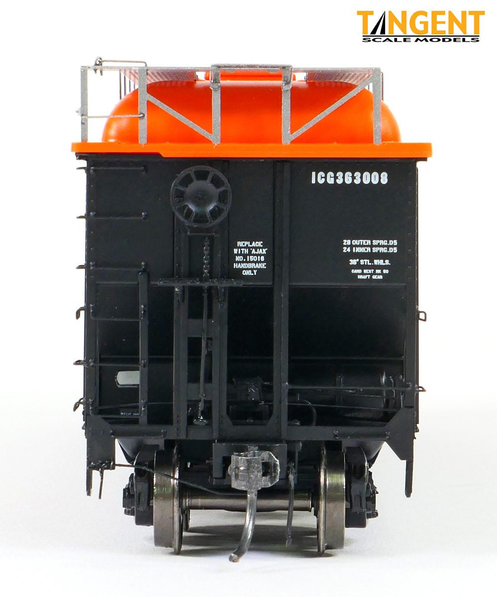 Tangent Scale Models HO 32109-01 Illinois Central Gulf ICG Orange Hopper Topper 1973+ 3-Pack