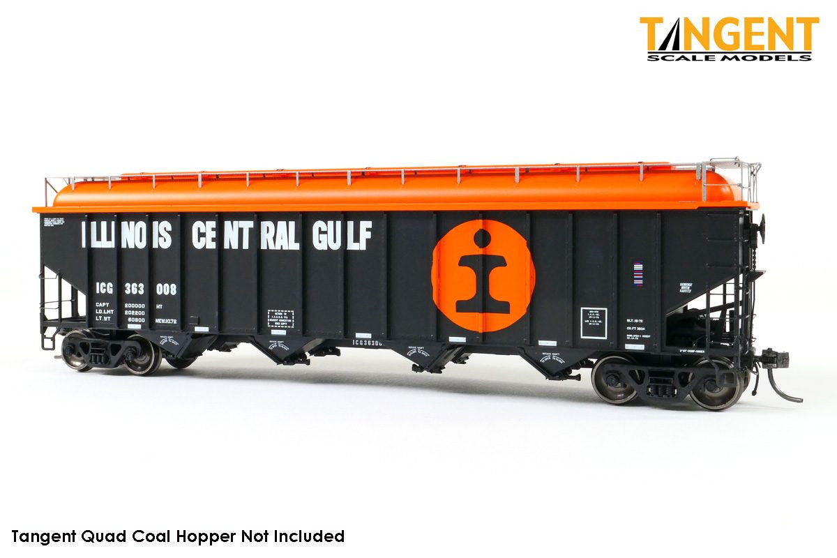Tangent Scale Models HO 32109-01 Illinois Central Gulf ICG Orange Hopper Topper 1973+ 3-Pack