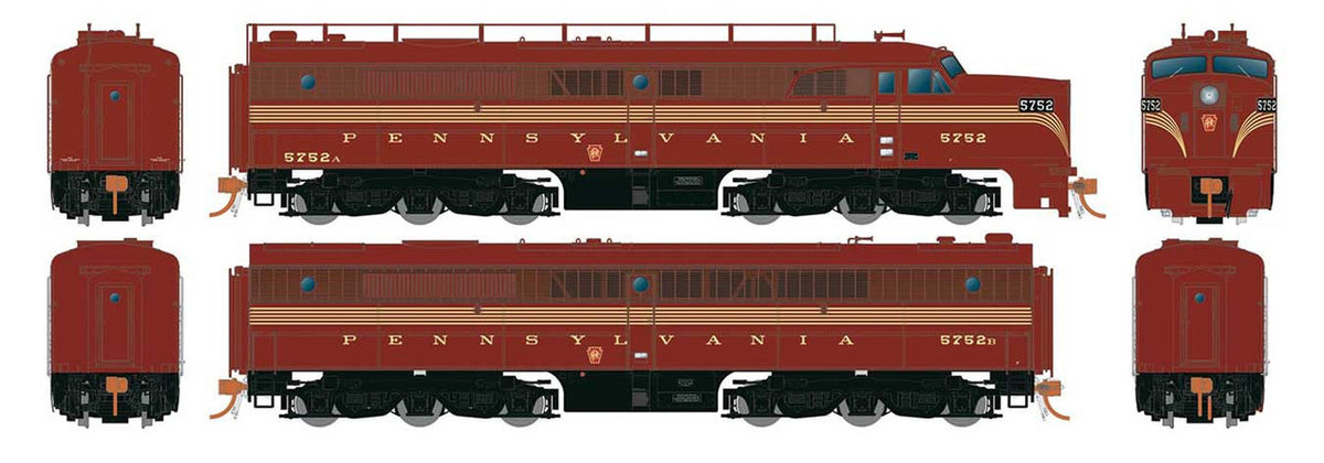 Rapido Trains Inc HO 23032 DCC Ready ALCo PA-1 / PB-1 Set Pennsylvania RR 'Tuscan 5-Stripe' PRR #5757 / 5750B