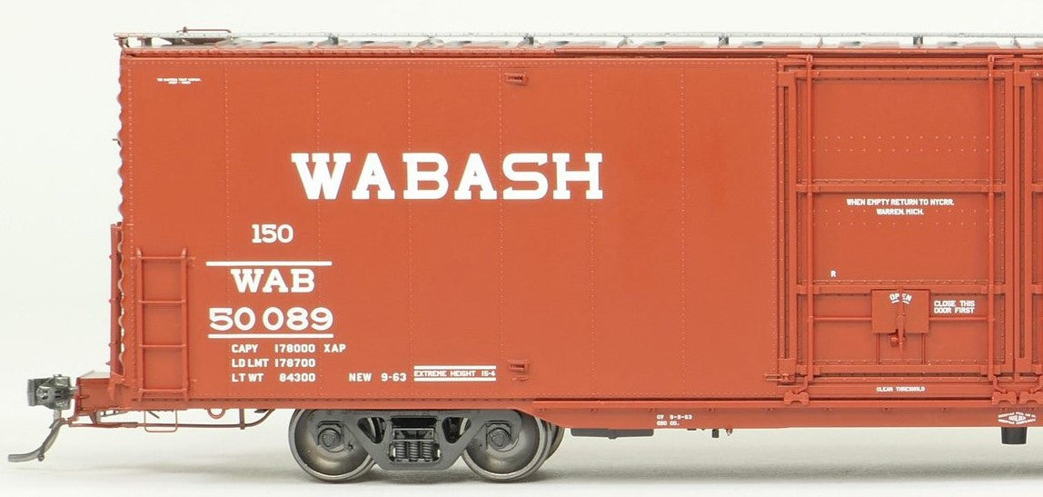 Tangent Scale Models HO 33013-05 Greenville 6,000CuFt 60' Double Door Box Car Wabash 'Delivery Red 9-1963' WAB #50091