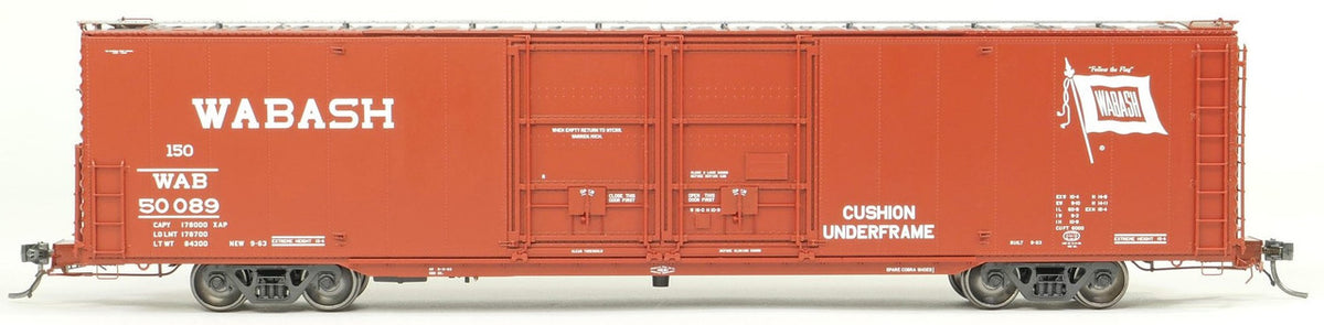 Tangent Scale Models HO 33013-05 Greenville 6,000CuFt 60' Double Door Box Car Wabash 'Delivery Red 9-1963' WAB #50091