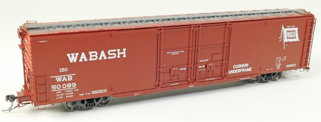Tangent Scale Models HO 33013-05 Greenville 6,000CuFt 60' Double Door Box Car Wabash 'Delivery Red 9-1963' WAB #50091