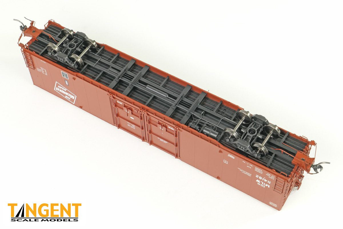 Tangent Scale Models HO 33014-02 Greenville 6,000CuFt 60' Double Door Box Car Milwaukee Road 'Red Repaint 1973+' MILW #114180