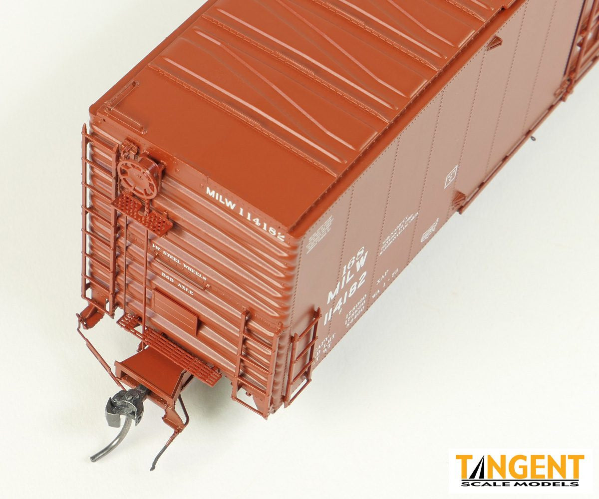 Tangent Scale Models HO 33014-06 Greenville 6,000CuFt 60' Double Door Box Car Milwaukee Road 'Red Repaint 1973+' MILW #114185