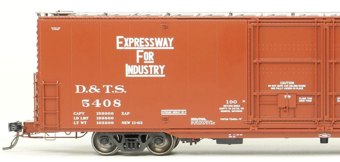 Tangent Scale Models HO 33016-02 Greenville 6,000CuFt 60′ Double Door Box Car Detroit and Toledo Shore Line 'Delivery Red 11-1963' D&TS #5401
