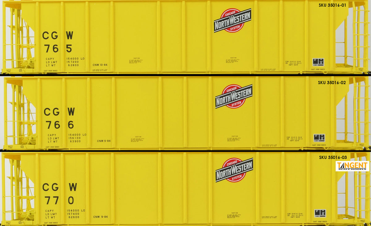 Tangent Scale Models HO 35016-02 PS-2 3215CuFt Covered Hopper Chicago Great Western 'Zito Repaint 1984' CGW #766